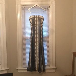 BCBG black and white gown